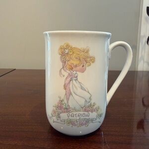 Vintage Precious Moments personalized mug featuring the name "Patricia"